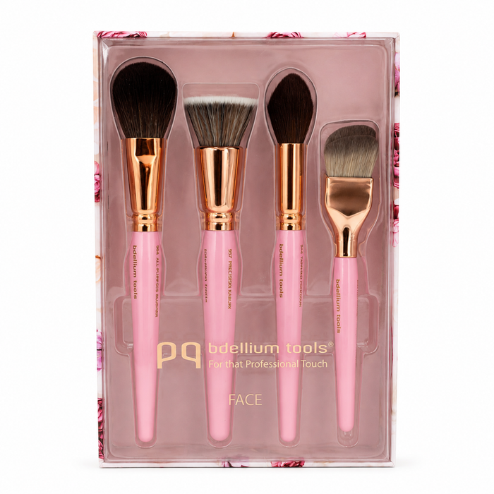 Pink Golden Triangle Face Set (set de 4 brochas para rostro)