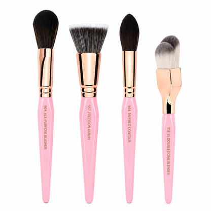 Pink Golden Triangle Face Set (set de 4 brochas para rostro)